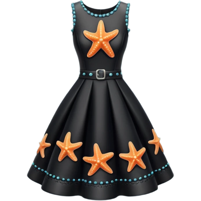 Starfish Dresses  in black leather wear emoji