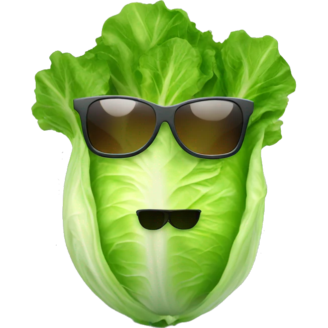 Lettuce with sunglasses emoji
