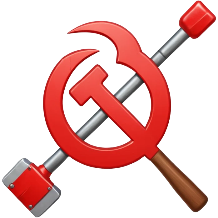 hammer and sickle crossed out with red prohibition sign emoji