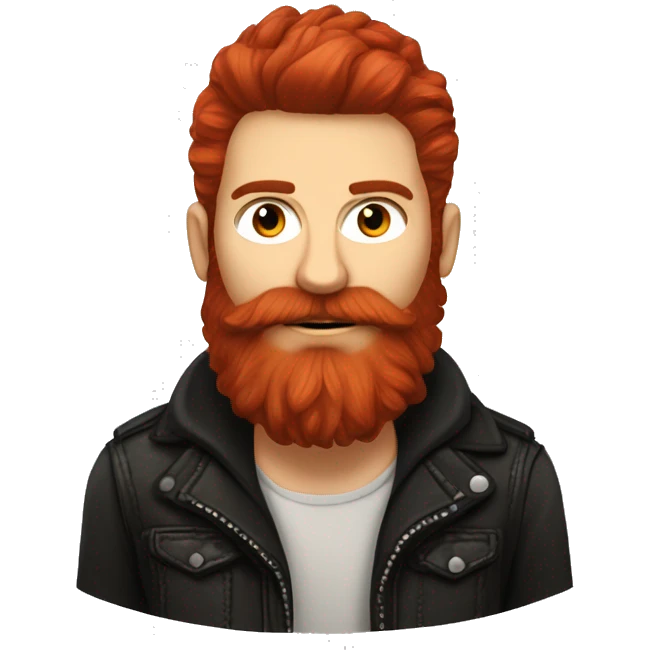 Baltic German Russian Métis Country Punk Guy Black Auburn Hair, Close Trimmed Red Beard emoji