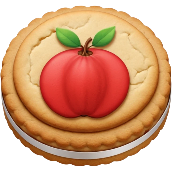 Emoji of a package of quince-flavored cookie-type biscuits, with some round biscuits and the red center visible. emoji