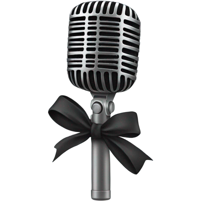 Microphone with a bow ￼ emoji