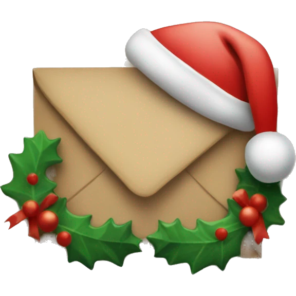 Mail stamp with a Christmas theme  emoji