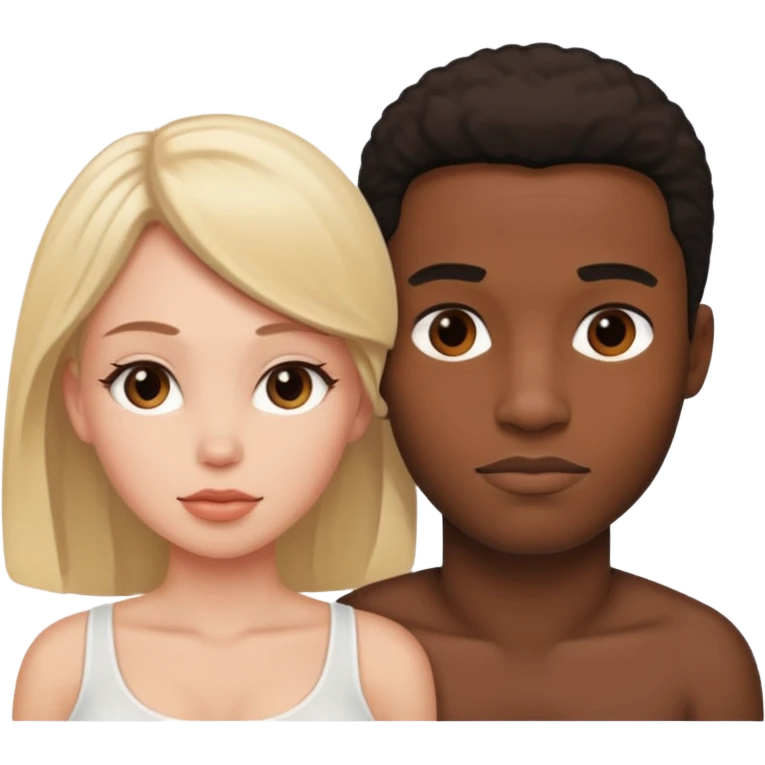 Black man white woman having sex emoji