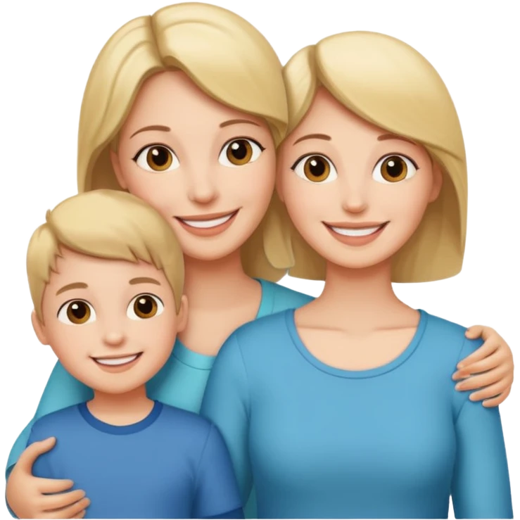 A mom with a son and a daughter  emoji