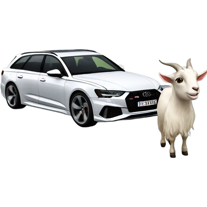 Goat driving Audi RS6 emoji