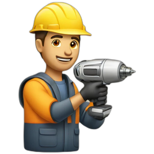 a man with drill machine emoji
