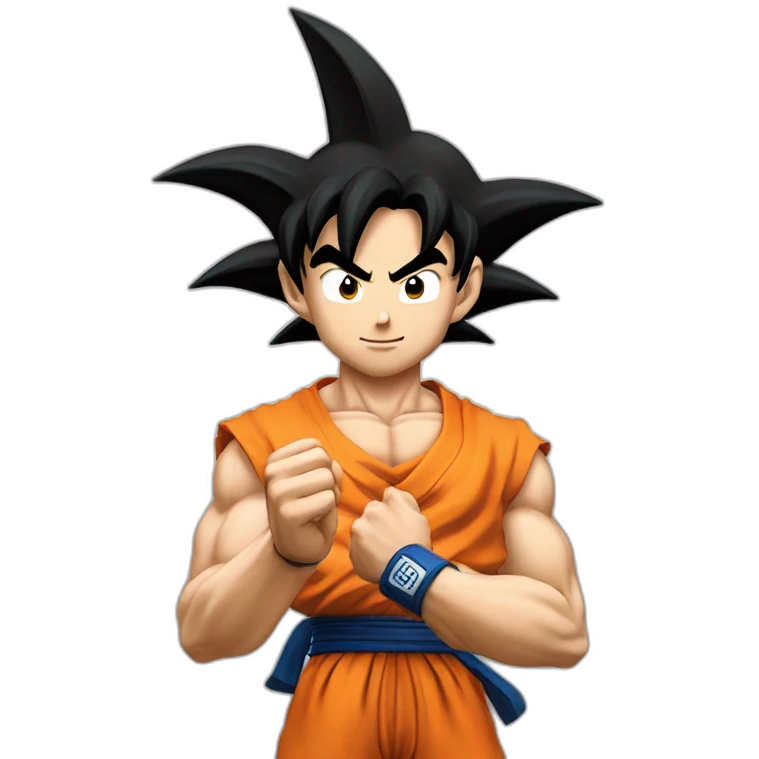 Goku avec de l'argent dans les mains emoji