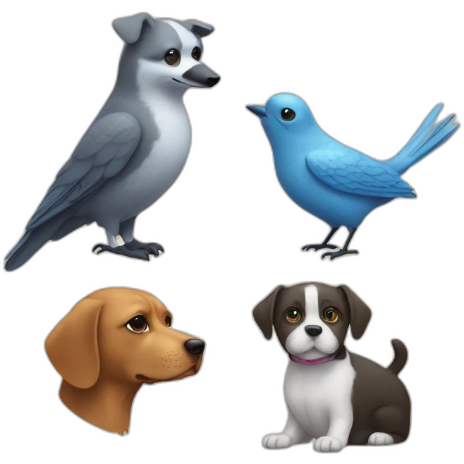 dog,cat,bird emoji