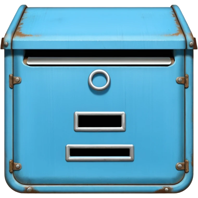 sky blue letter box, front viewsky, with no stain emoji