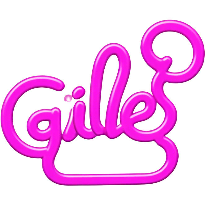 Pink neon sign with the word Giles emoji