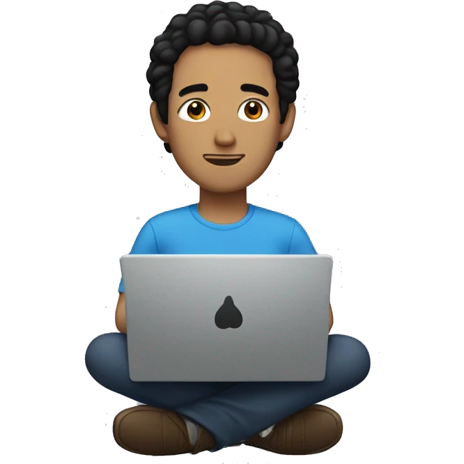 white man with black hair with laptop emoji
