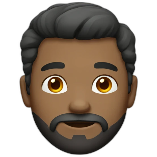 man with dark brown fade hair cut and facial hair emoji