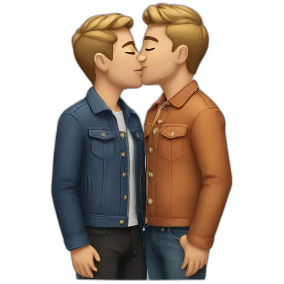 Gay couple kissing emoji