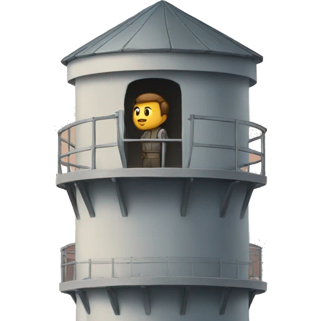 Person looking out from a watchtower  emoji