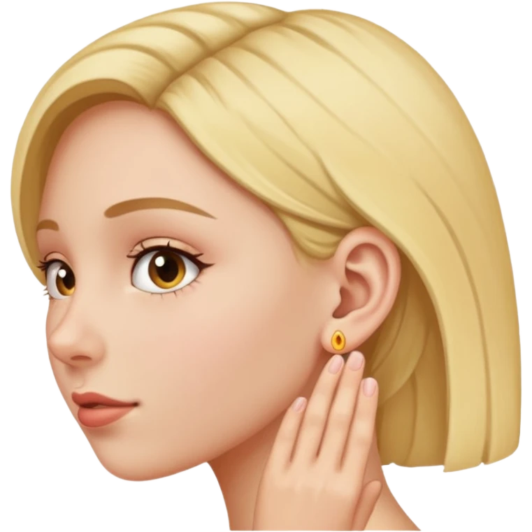 girl pulling on her earlobe emoji