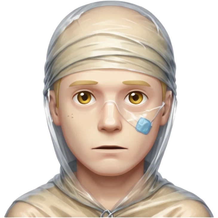 male body wrapped in plastic wrap emoji