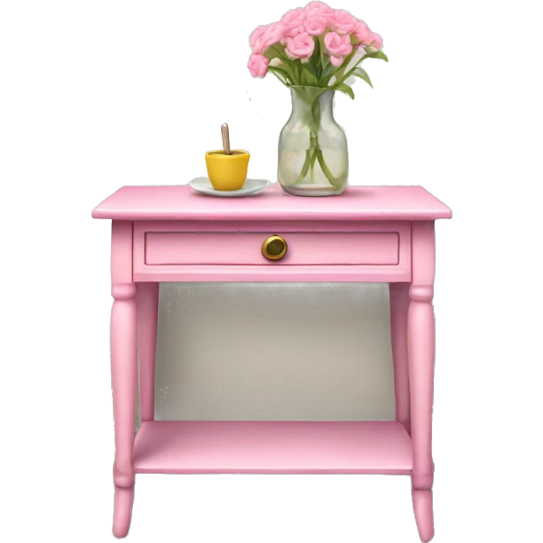 Realistic pink decorated side table emoji