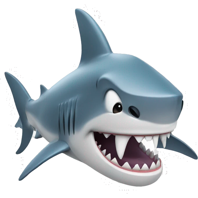 shark brushing his teeth emoji