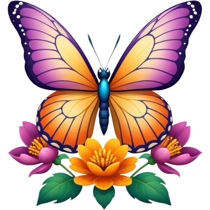 Mariposa en una flor emoji