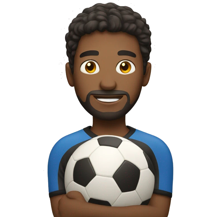 Man holding a soccer ball  emoji