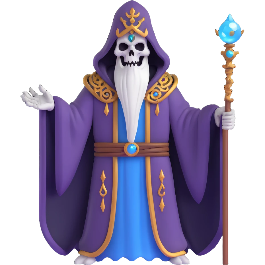 Ainz Ooal Gown undead lich with magical staff and ornate robe emoji