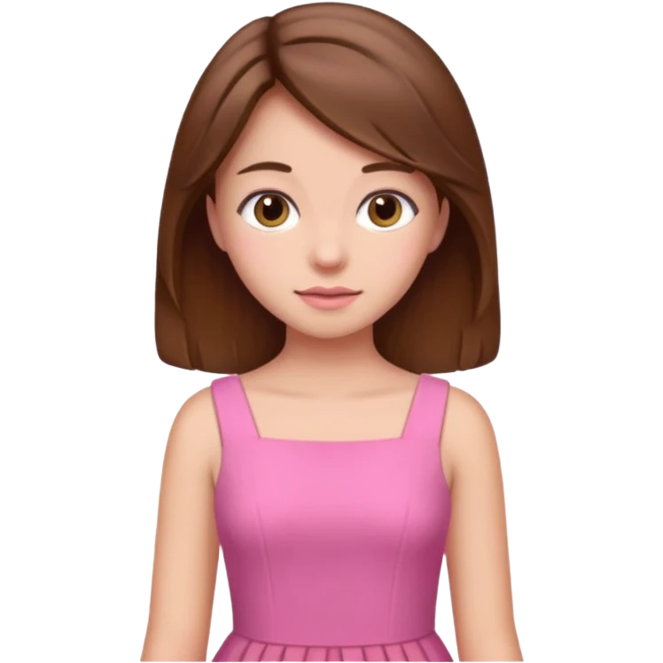a girl with brown hair wearing a pink dress emoji
