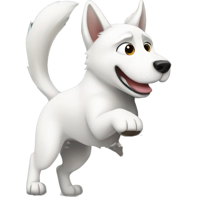 White husky hitting a wall emoji