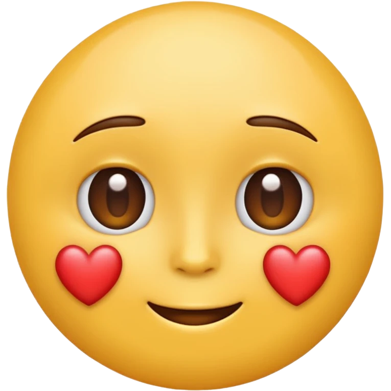 Emoji of a round yellow face with heart eyes, iPhone emoji style. Flat design, smooth gradients, rounded edges, soft shadows, clean look, white background emoji