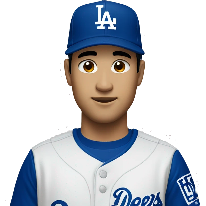 30 year old Japanese man with Dodgers cap emoji