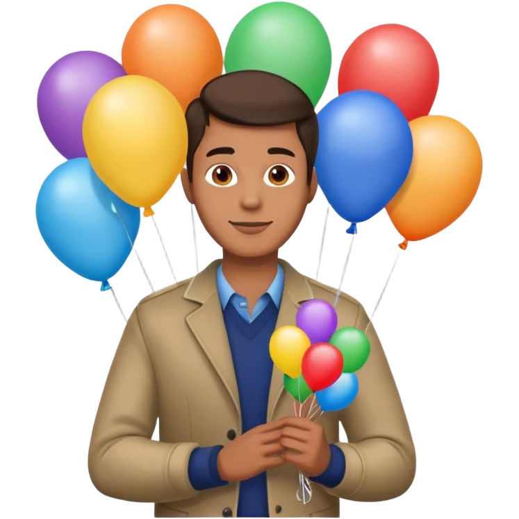 Balloon holder man emoji