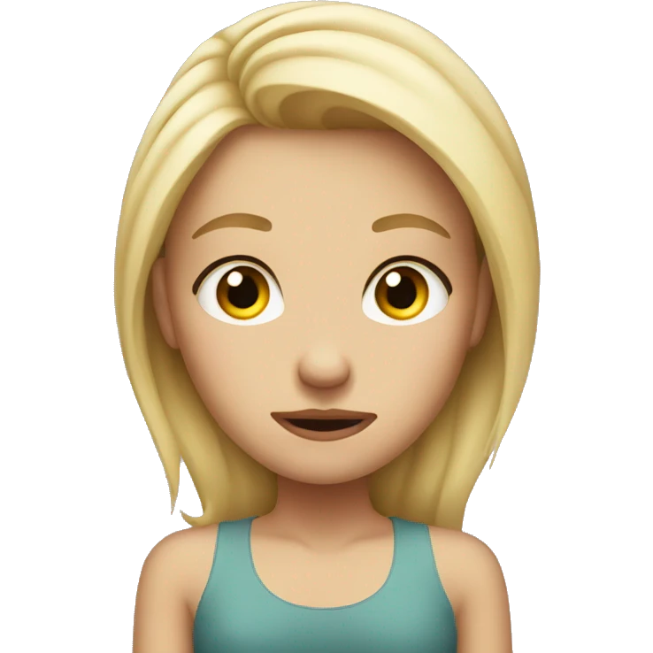 Blonde girl rolling her eyes emoji