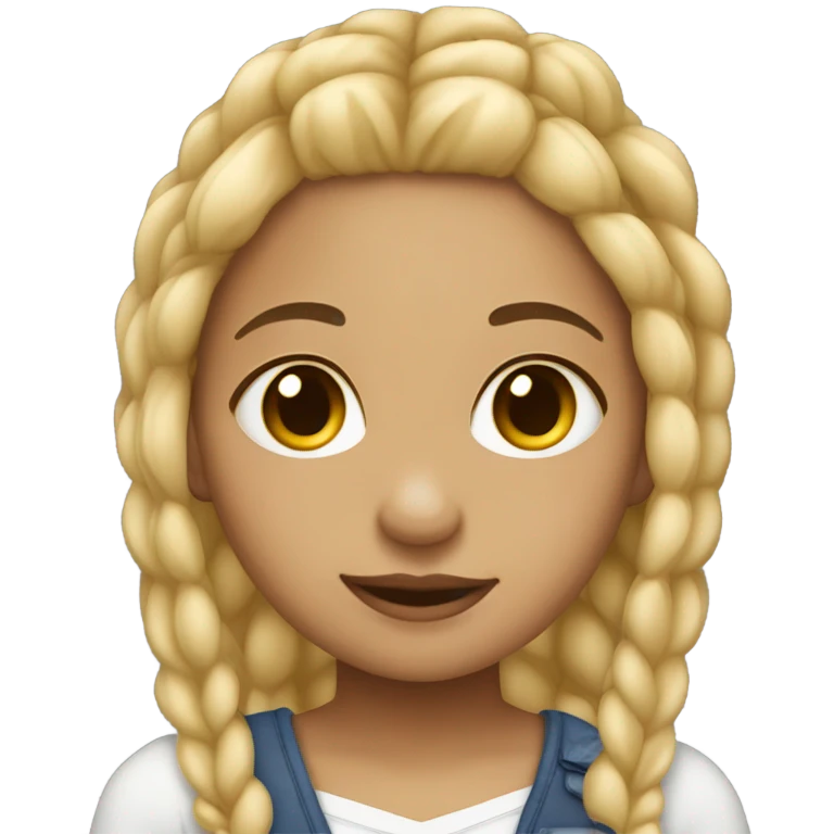 light skin girl with blondebraids emoji