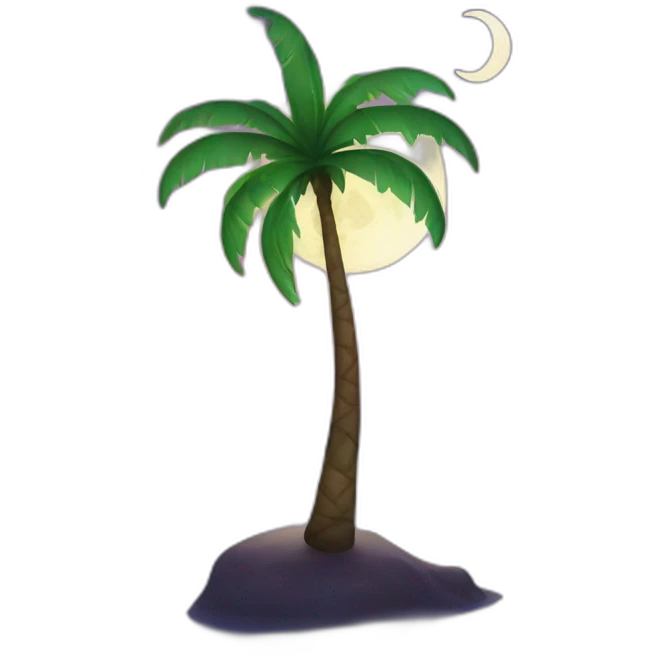 a palm tree dancing in the moonlight emoji