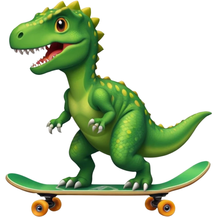 Dinosaur on a skateboard emoji