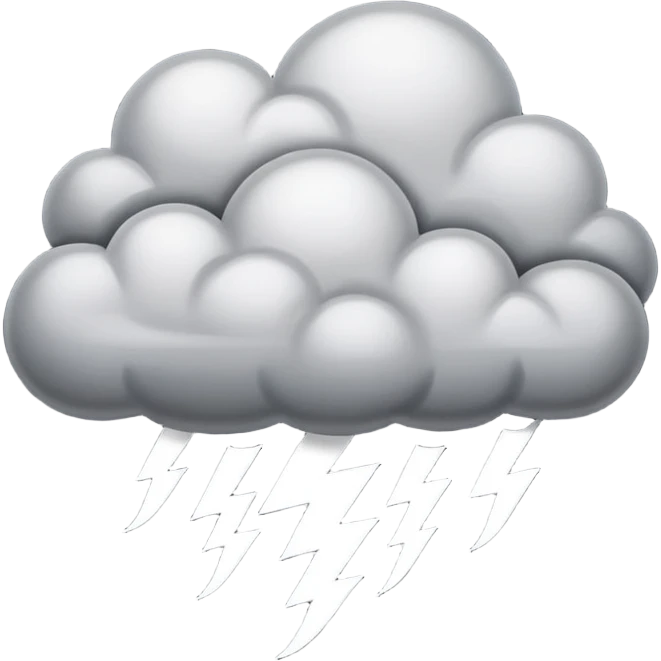 angry Thunderstorm Cloud, grey emoji