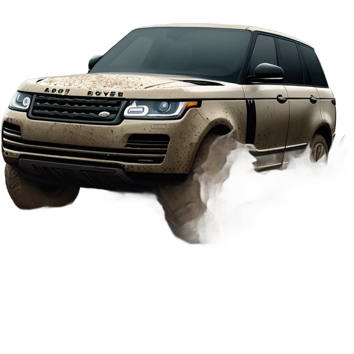 a ranger rover in the mud and getting dirty emoji