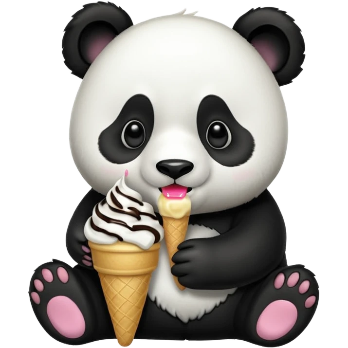 Panda eating ice cream emoji