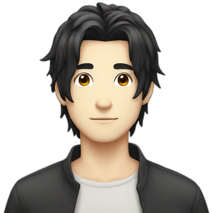 manga man with black hair emoji