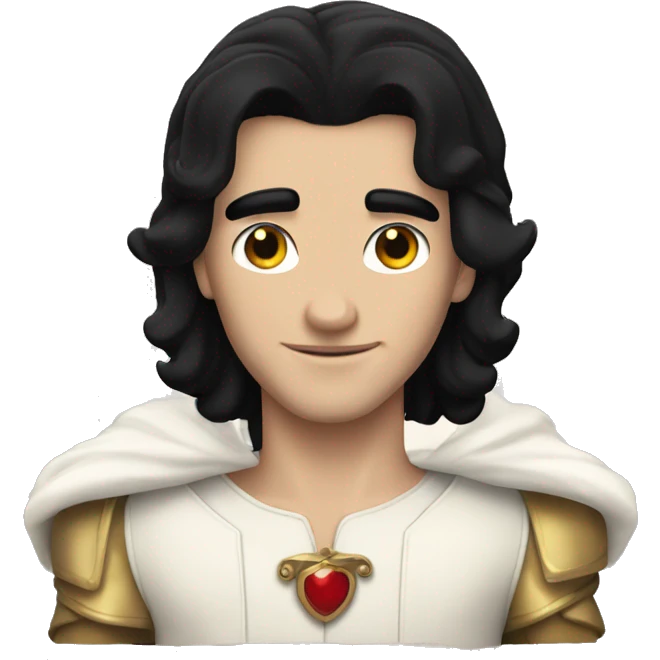 White skin Prince with black hair From Snow White emoji