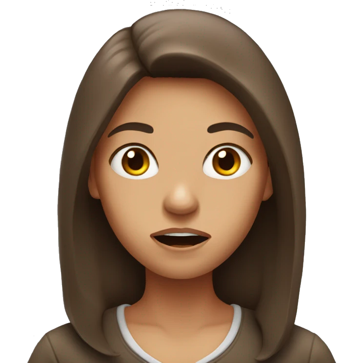 Mad girl with brown hair  emoji