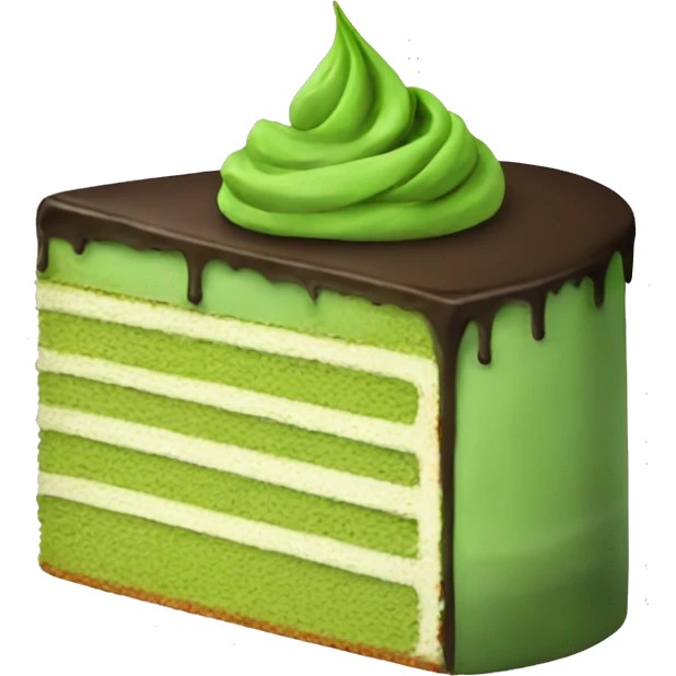 Delicious matcha cake emoji