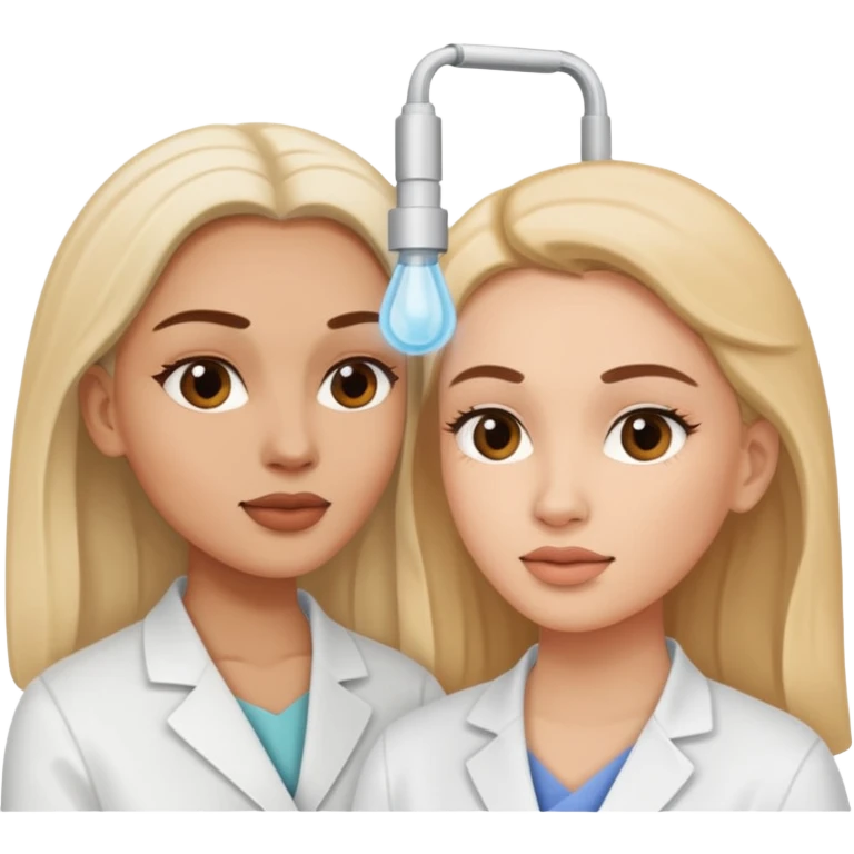 One set of Hands of A woman looking on another woman’s skin on face during facial treatment  emoji