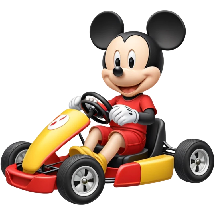 Mickey Mouse driving a go kart emoji