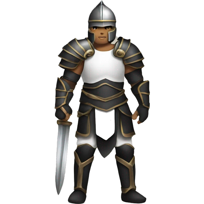 gladiator white human male in black armor rpg fantasy  emoji