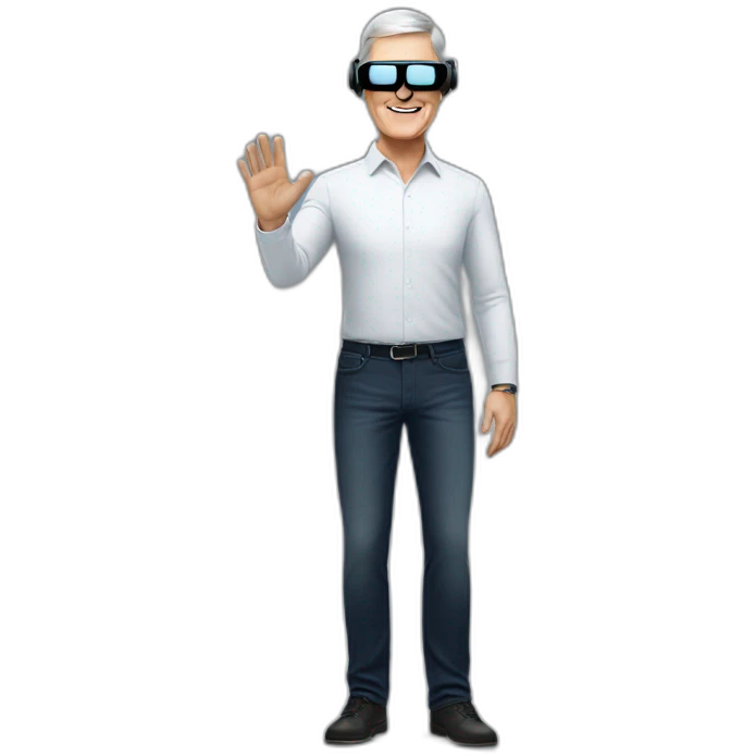 tim cook with VR emoji
