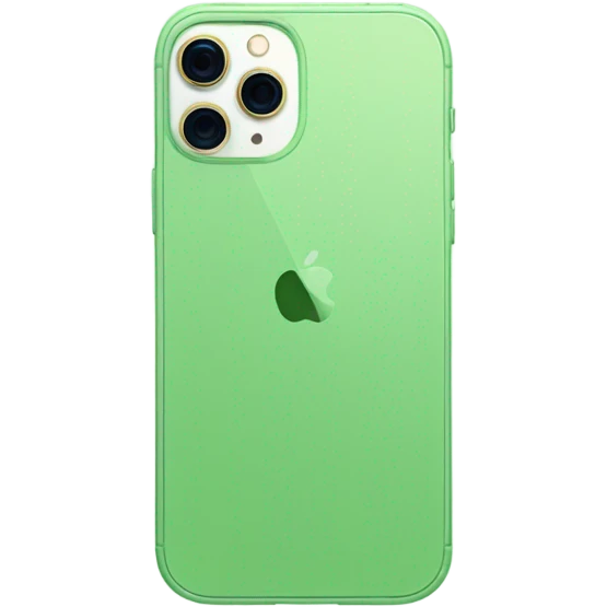 iphone 13 with light green color cover emoji