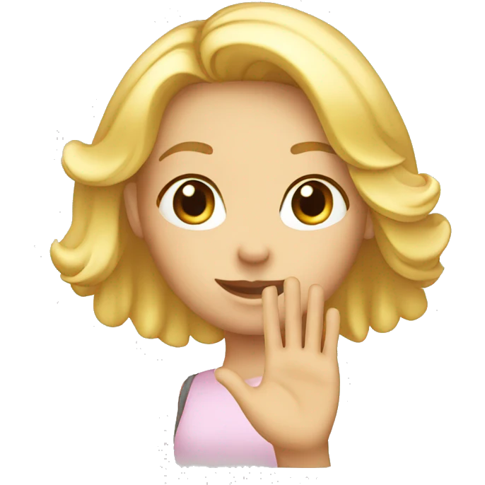 blond Girl stop hand emoji