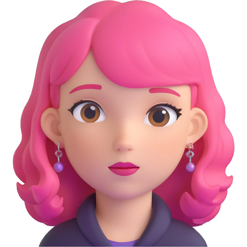 white girl with pink hair emoji
