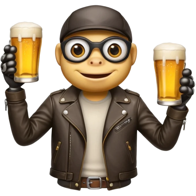 Crazy frog holding 2 pints emoji
